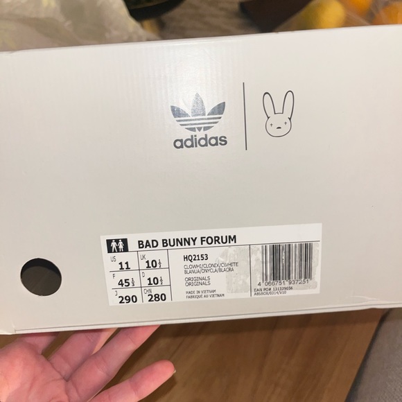 Adidas X Bad Bunny - LAST Forum Low "White" Sneakers - Picture 8 of 9